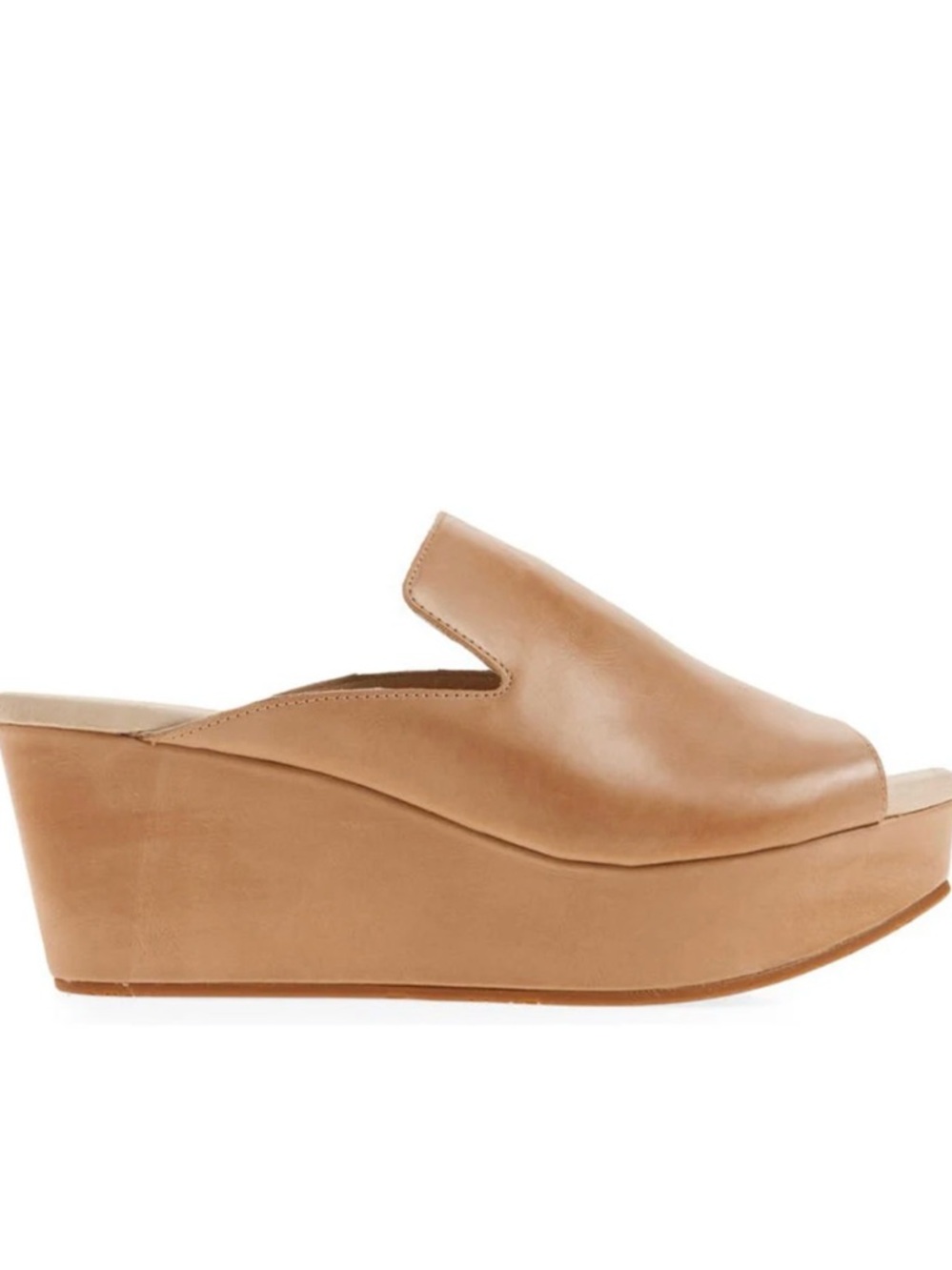 Chocolat Blu Wedges MulePlatform Slide Wedge in Tan